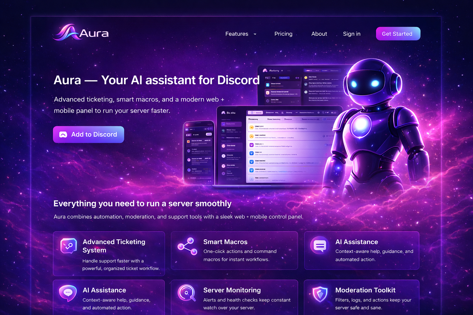 Aura landing preview (mockup placeholder)